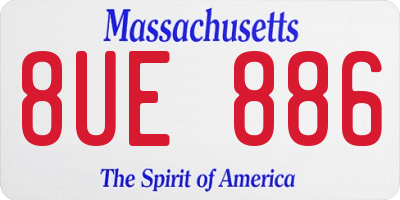 MA license plate 8UE886