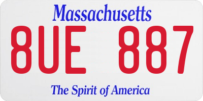 MA license plate 8UE887