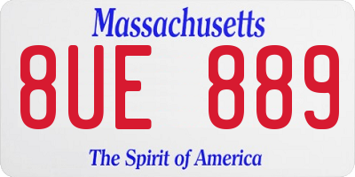 MA license plate 8UE889