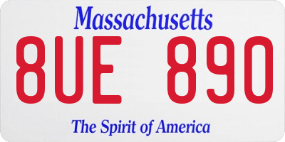 MA license plate 8UE890