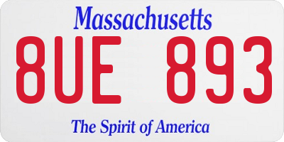 MA license plate 8UE893