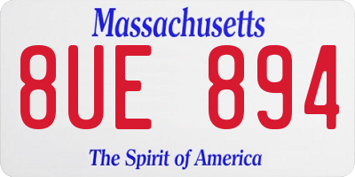 MA license plate 8UE894