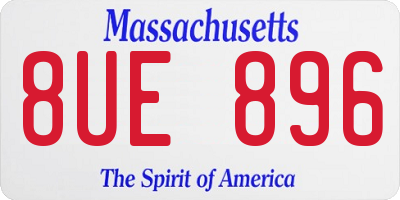 MA license plate 8UE896