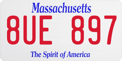 MA license plate 8UE897