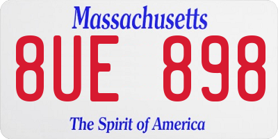 MA license plate 8UE898