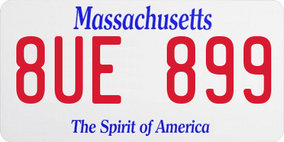 MA license plate 8UE899