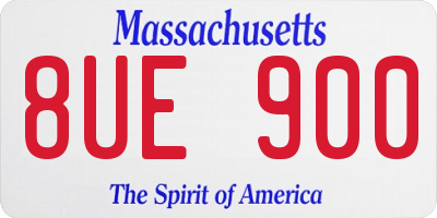 MA license plate 8UE900