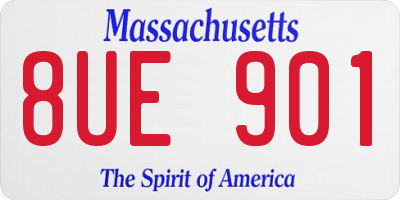 MA license plate 8UE901