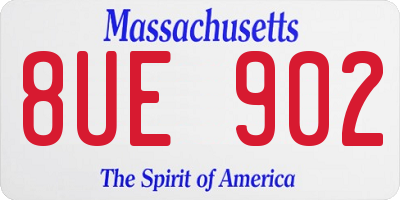 MA license plate 8UE902