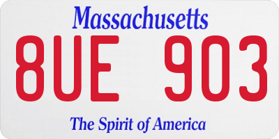 MA license plate 8UE903
