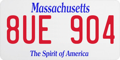 MA license plate 8UE904
