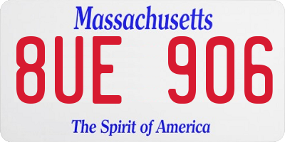 MA license plate 8UE906