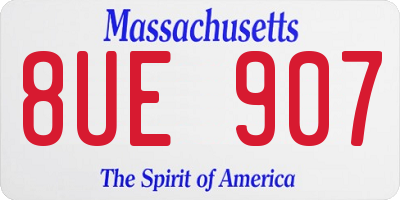 MA license plate 8UE907