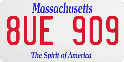 MA license plate 8UE909