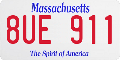 MA license plate 8UE911
