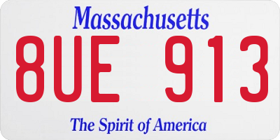 MA license plate 8UE913