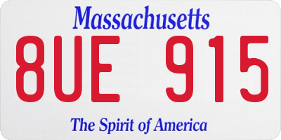 MA license plate 8UE915