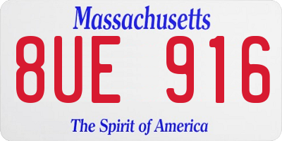 MA license plate 8UE916