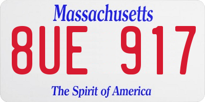 MA license plate 8UE917