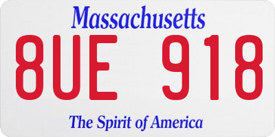 MA license plate 8UE918