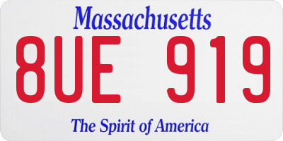 MA license plate 8UE919