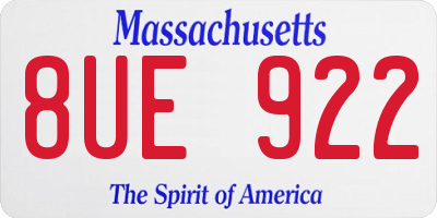 MA license plate 8UE922