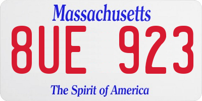 MA license plate 8UE923