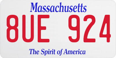 MA license plate 8UE924
