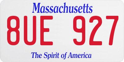 MA license plate 8UE927