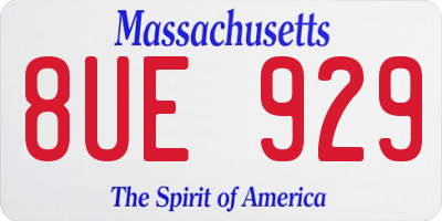 MA license plate 8UE929