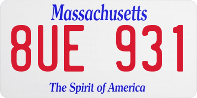 MA license plate 8UE931