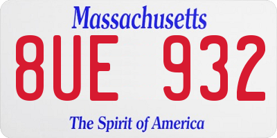 MA license plate 8UE932