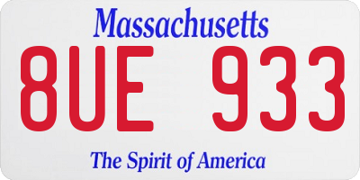 MA license plate 8UE933