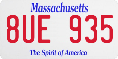 MA license plate 8UE935