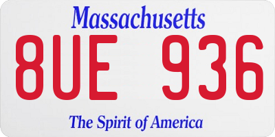 MA license plate 8UE936