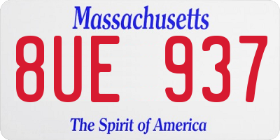 MA license plate 8UE937