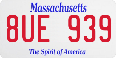 MA license plate 8UE939