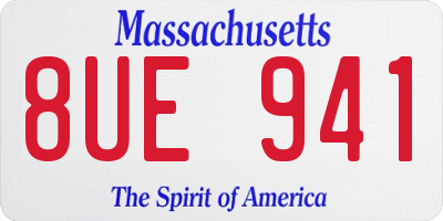 MA license plate 8UE941