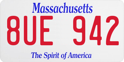 MA license plate 8UE942