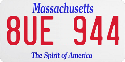 MA license plate 8UE944