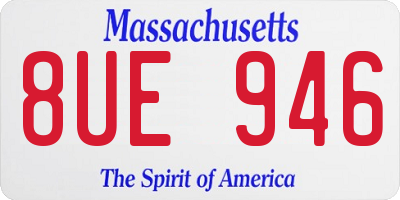 MA license plate 8UE946