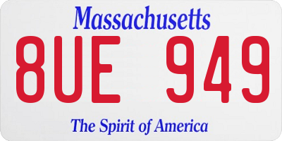 MA license plate 8UE949