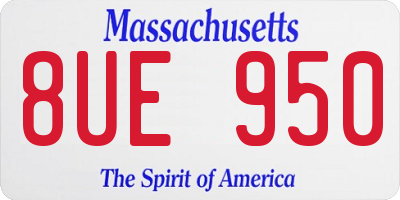 MA license plate 8UE950