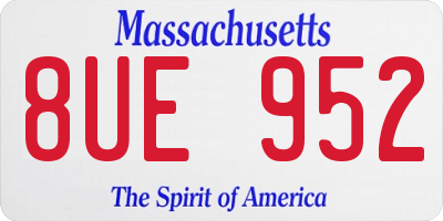 MA license plate 8UE952