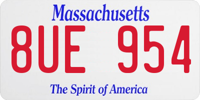 MA license plate 8UE954
