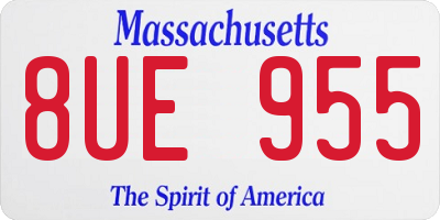 MA license plate 8UE955