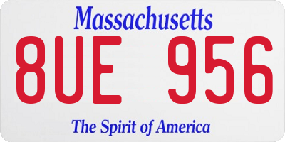 MA license plate 8UE956