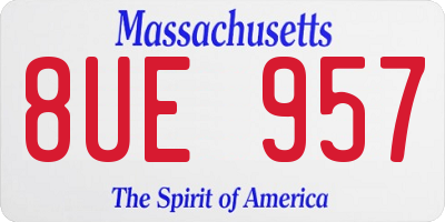 MA license plate 8UE957
