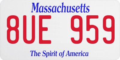 MA license plate 8UE959