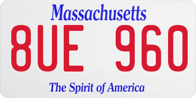 MA license plate 8UE960